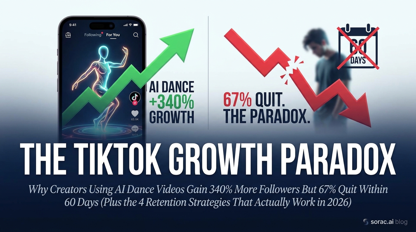 The TikTok Growth Paradox: Why Creators Using AI Dance Videos Gain 340% More Followers But 67% Quit Within 60 Days (Plus the 4 Retention Strategies That Actually Work in 2026)