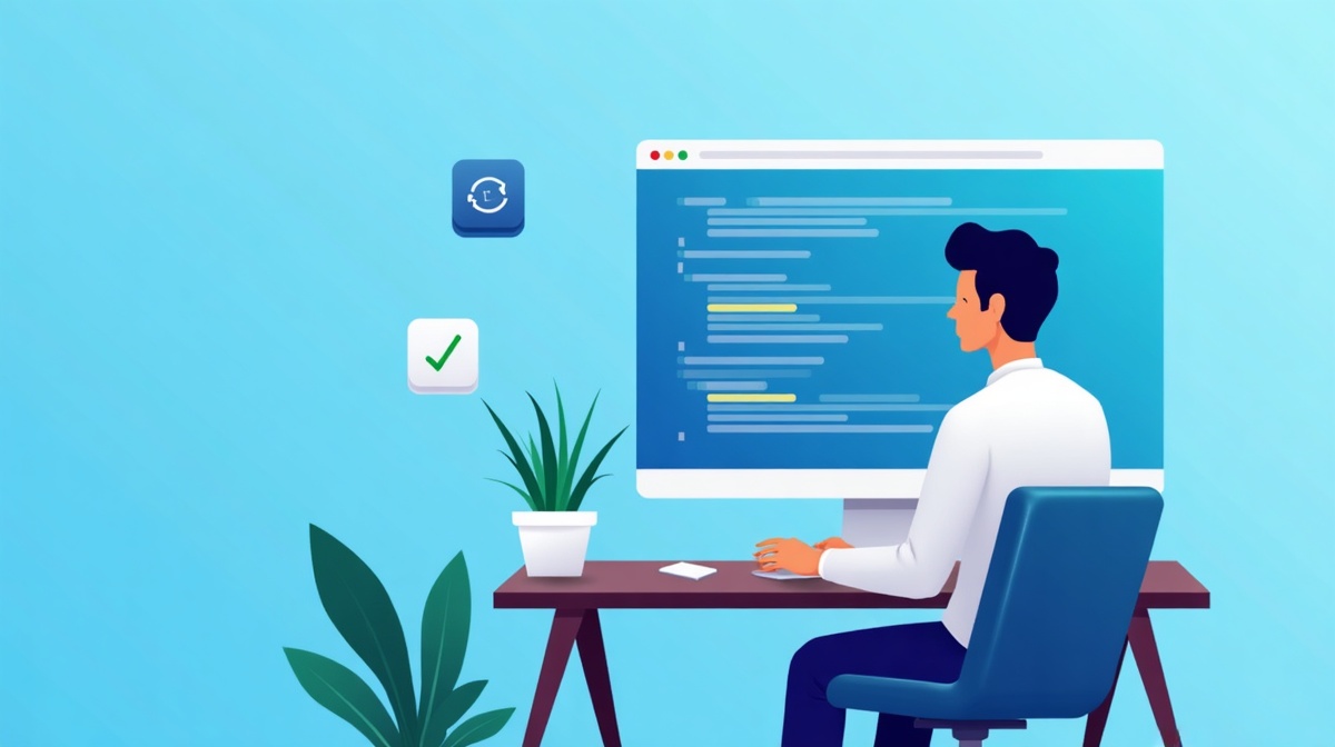 Développeur démarrant un premier projet avec Claude Code, terminal et checklist d'installation