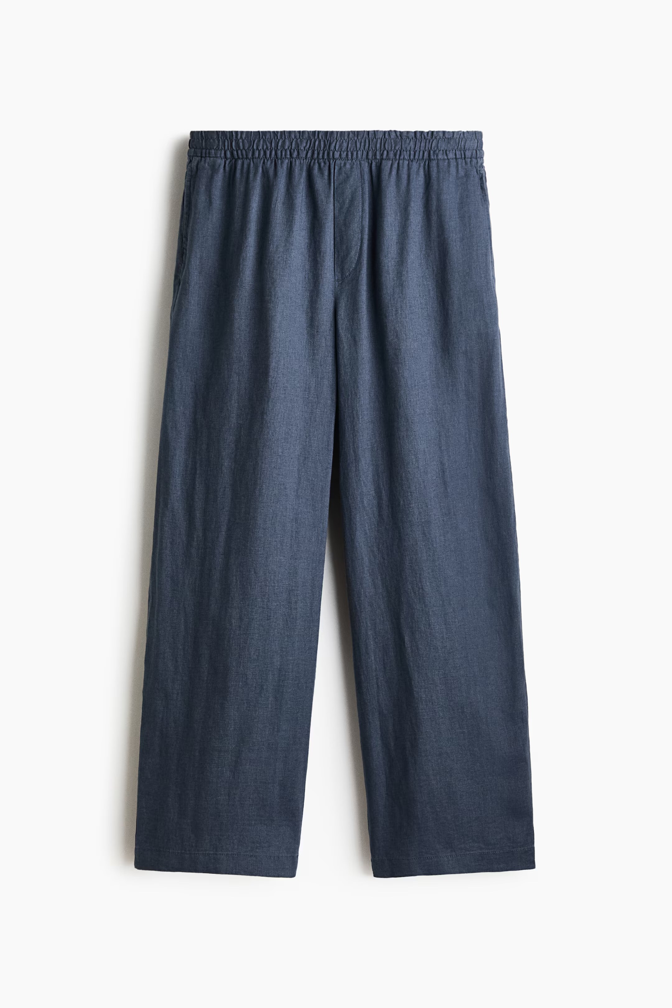 H&M, LOOSE-FIT LINEN PANTS - Dusty Blue