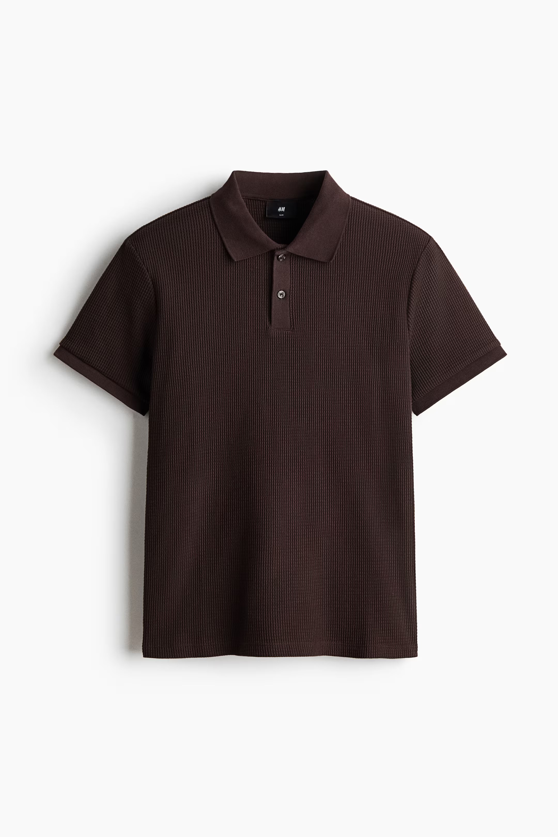 H&M, SLIM-FIT WAFFLE-KNIT POLO SHIRT