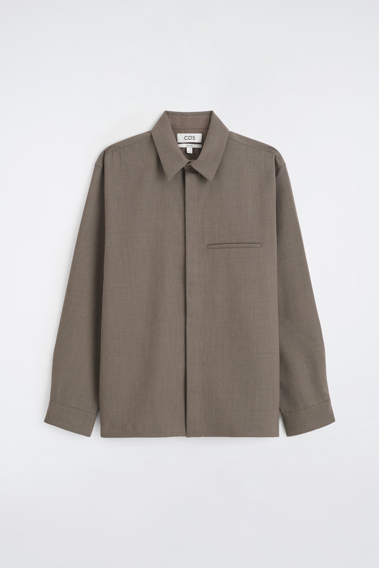 cos, RELAXED WOOL-BLEND SHIRT