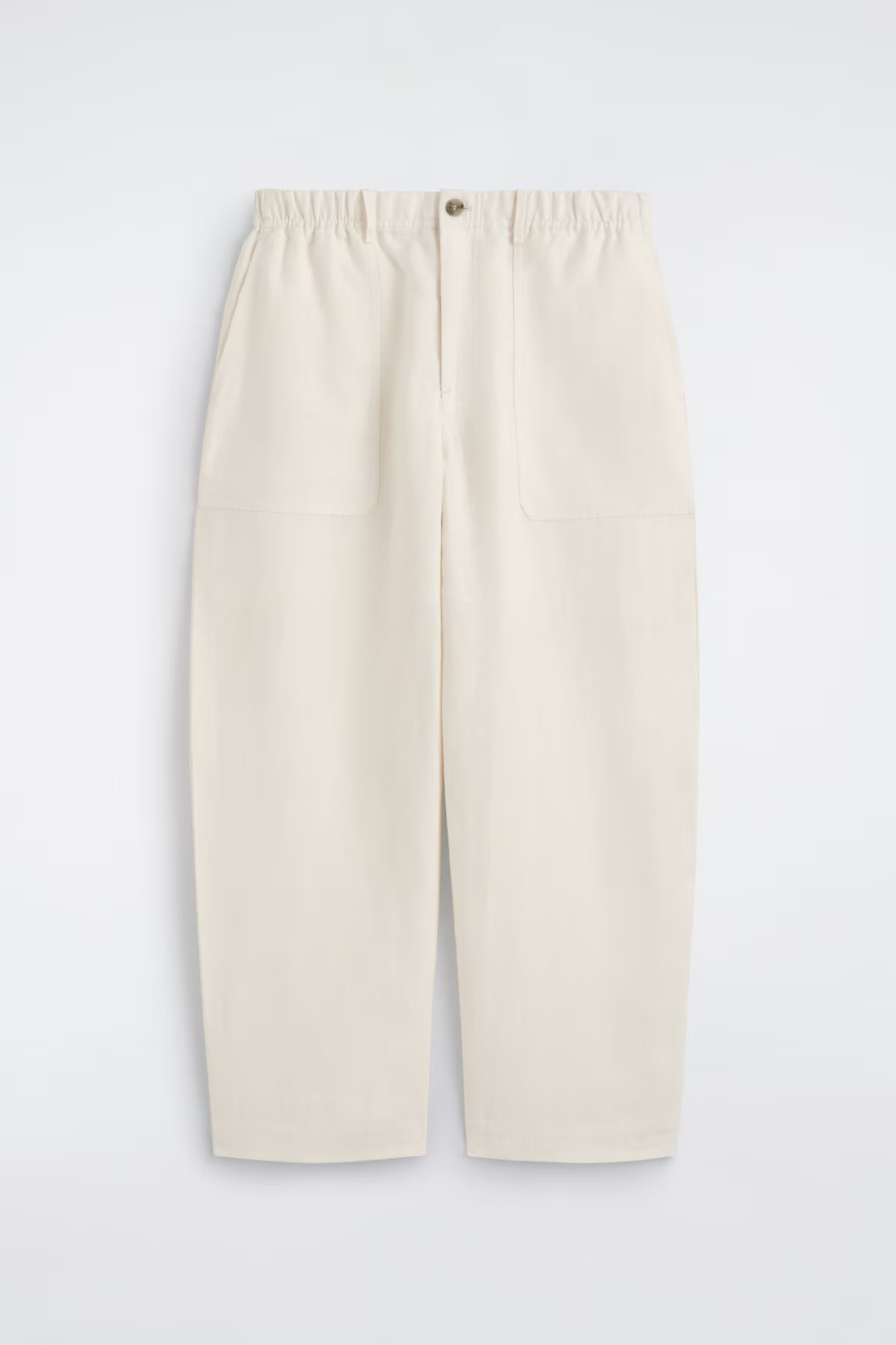 cos, LINEN RELAXED-FIT BARREL-LEG PANTS