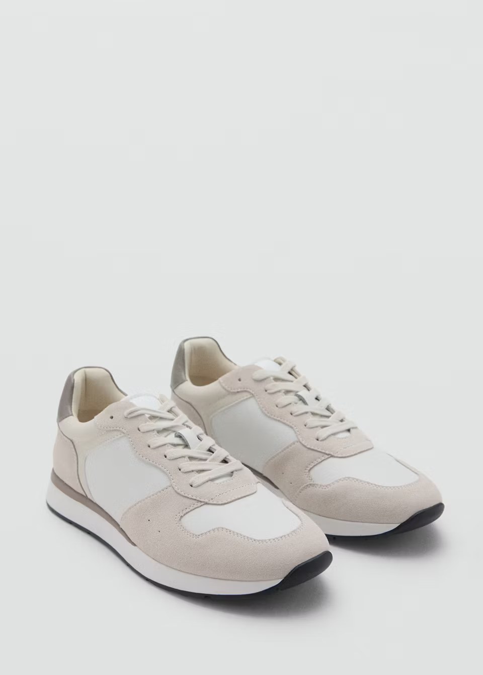 Mango, LEATHER MIXED SNEAKERS