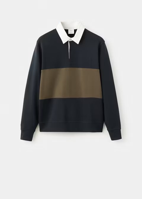 mango, 100% COTTON POLO SWEATSHIRT