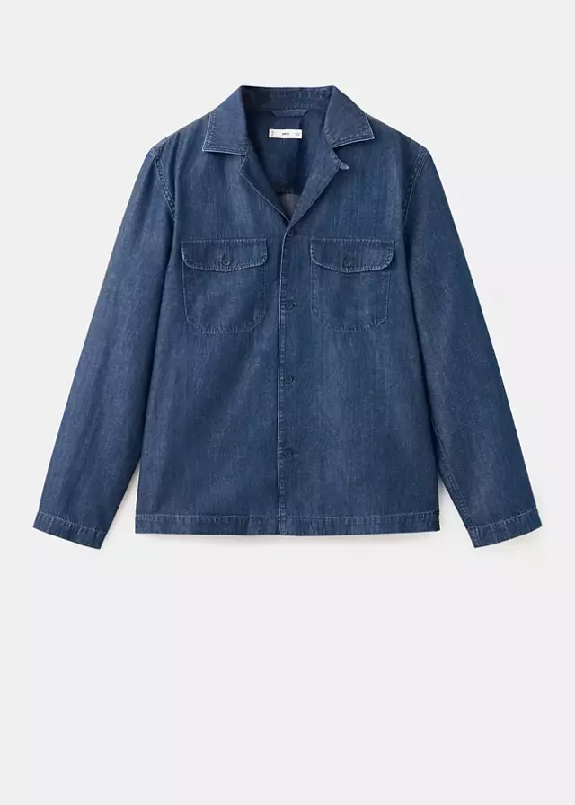mango, DENIM OVERSHIRT POCKETS
