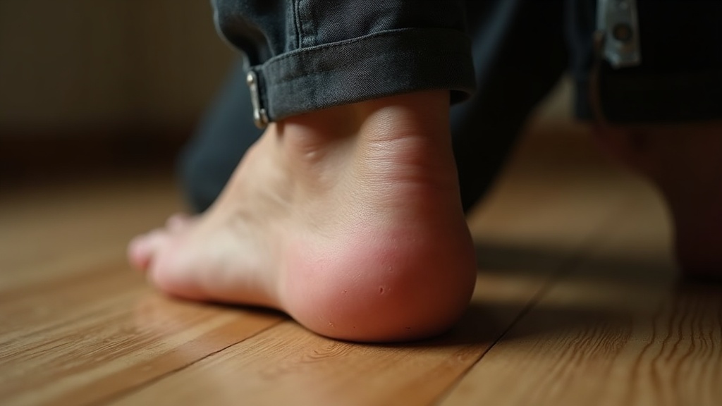Talón y fascia plantar fatigados después de un turno largo