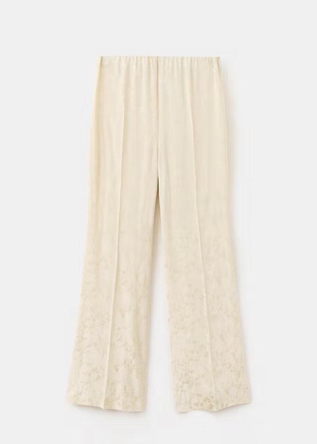 mango, JACQUARD STRAIGHT-LEG PANTS