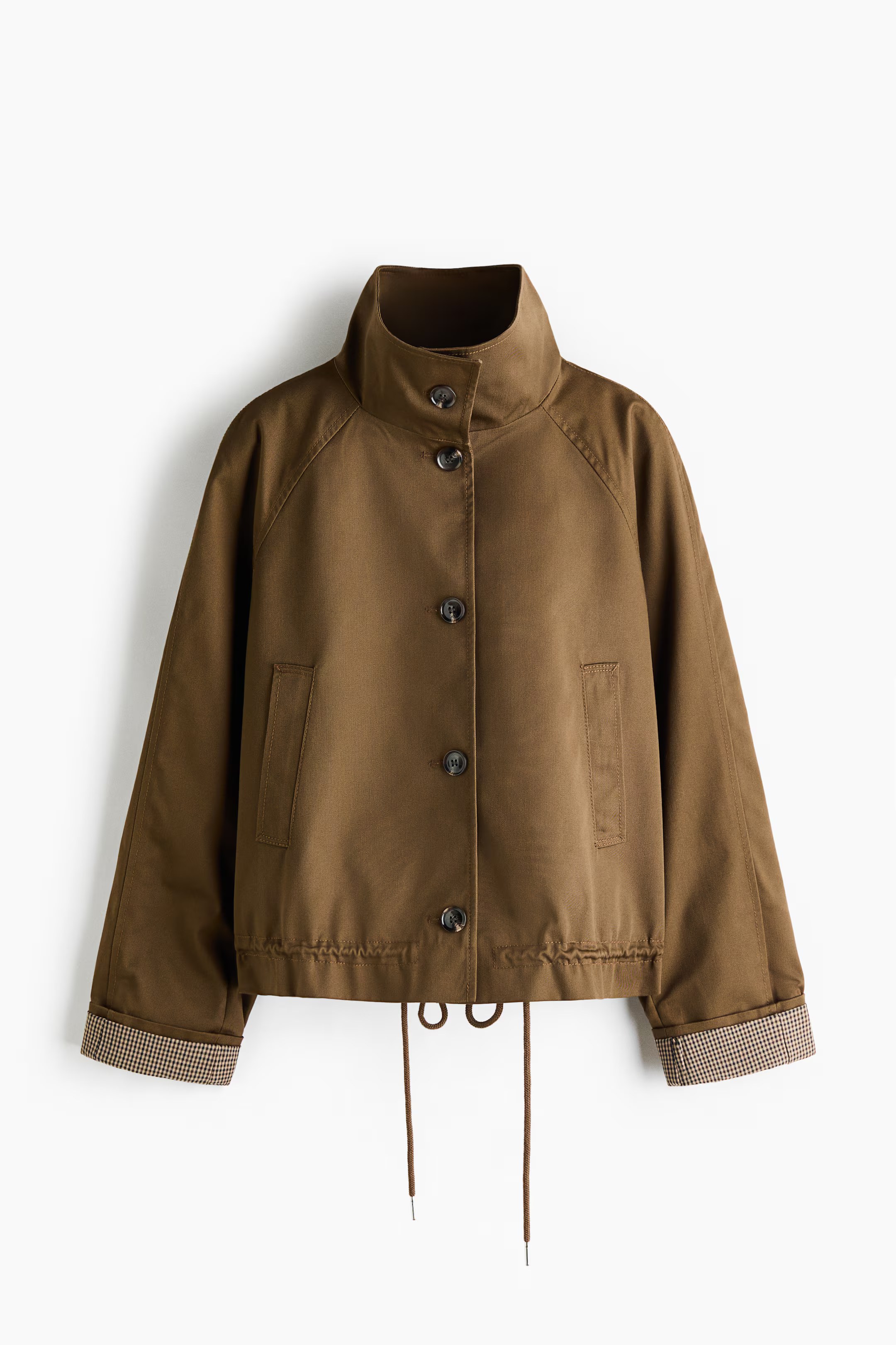 H&M, FUNNEL-COLLAR TWILL JACKET