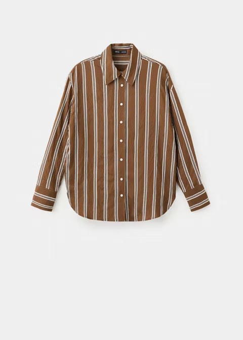 mango, STRIPED STRAIGHT SHIRT