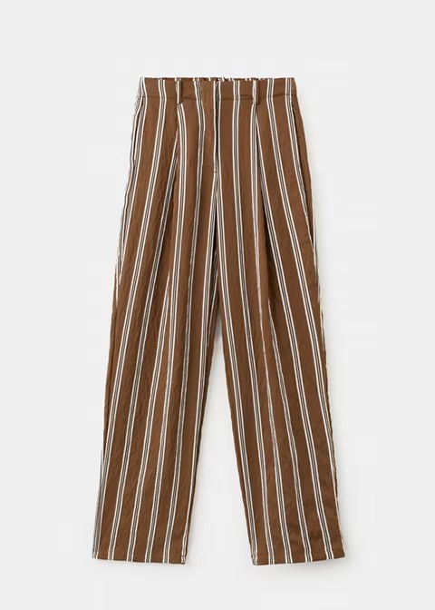 mango, PLEATED STRIPED PANTS