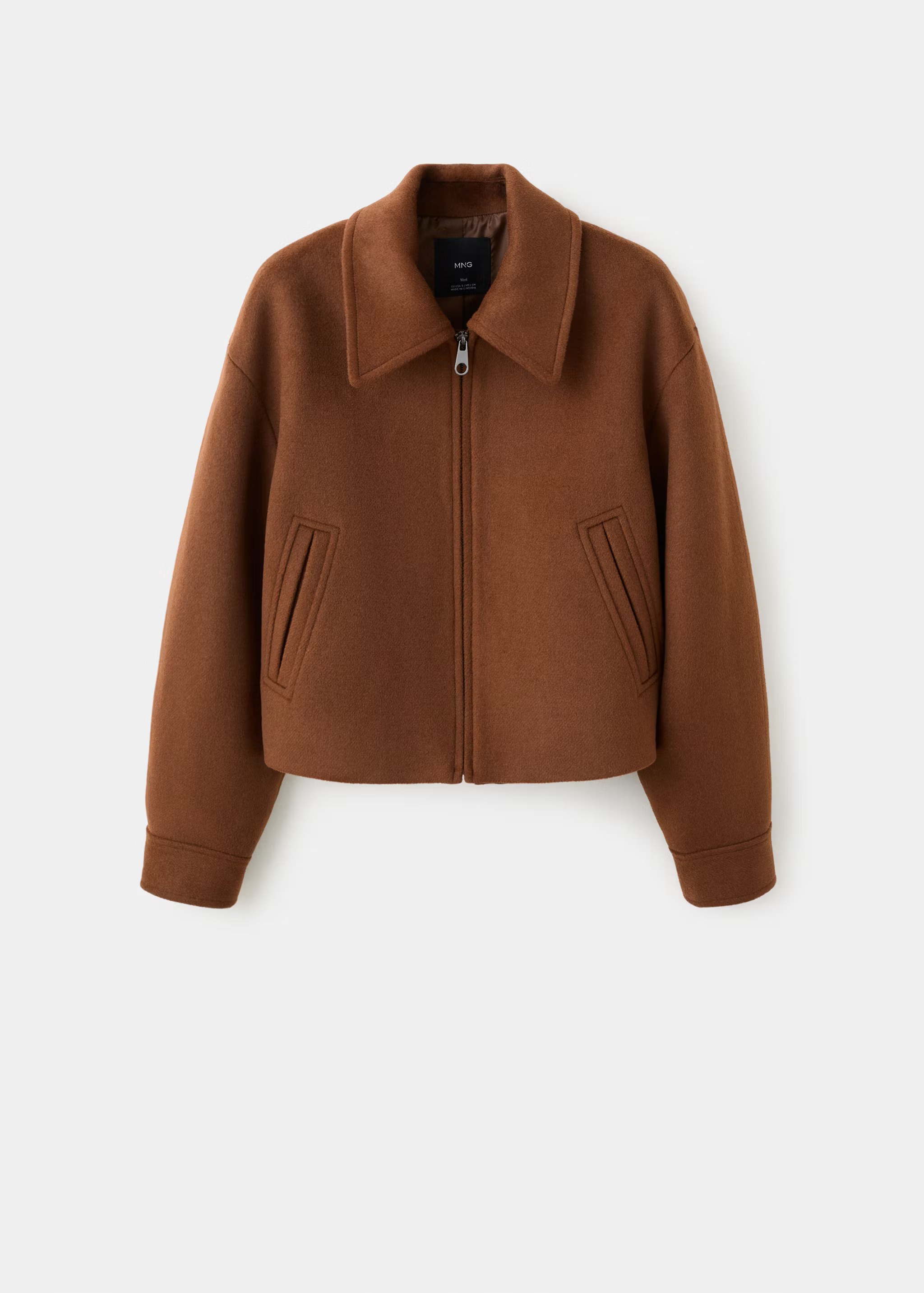 mango, WOOL JACKET WITH SHIRT COLLAR