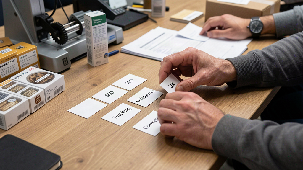 Cartes de priorisation e-commerce avant mission avec une agence web