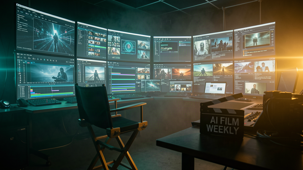 AI Film Weekly — control room with monitors