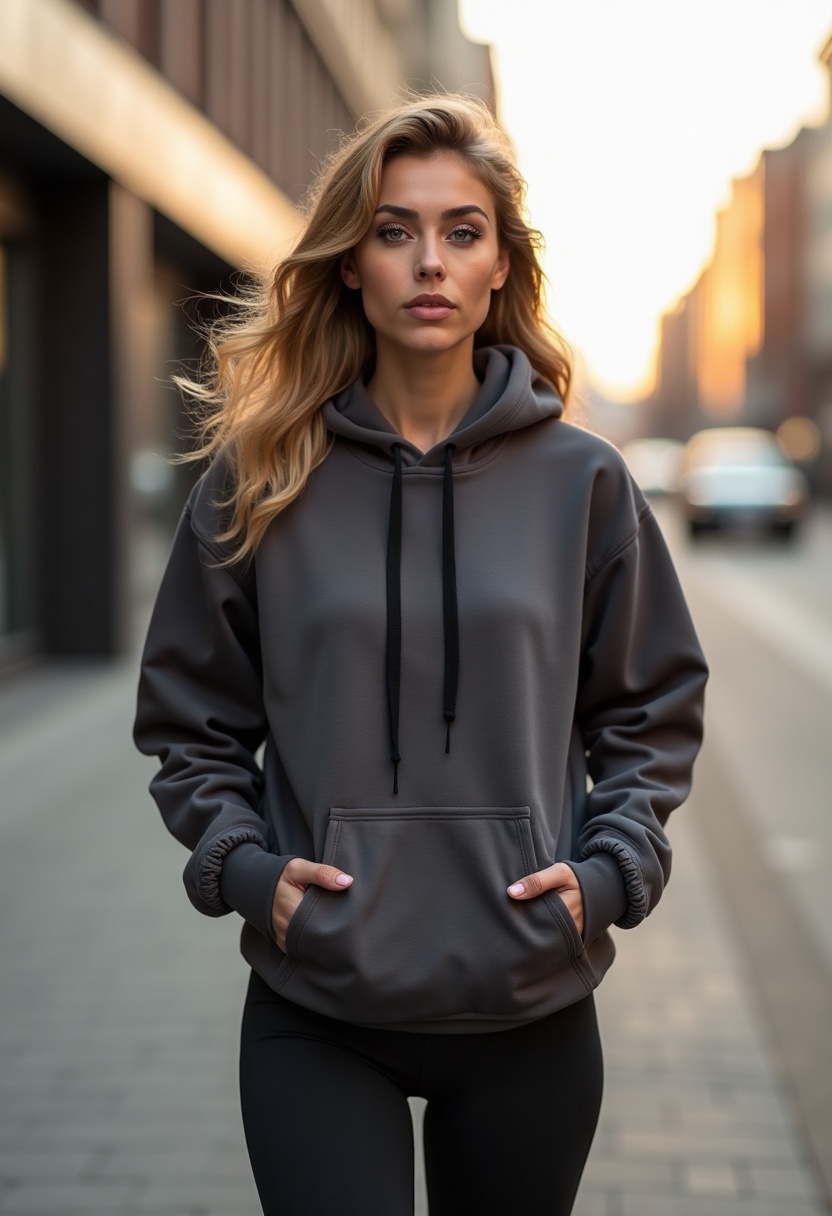 Celynia Hooded Cropped Pullover Hoodie With Pockets lifestyle