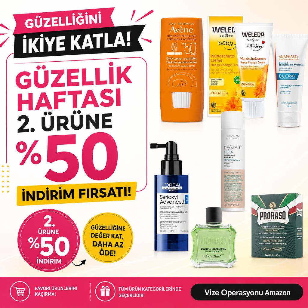 GÜZELLİK HAFTASI 2. ÜRÜNE %50 İNDİRİM FIRSATI!
