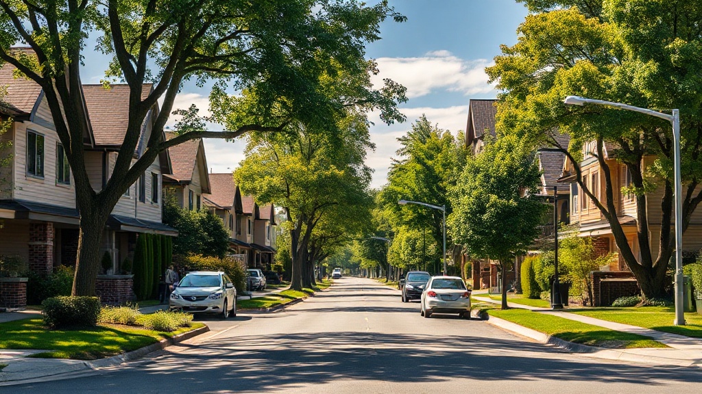 Illustrative streetscape of Whalley (outer), British Columbia, in the Fraser Valley