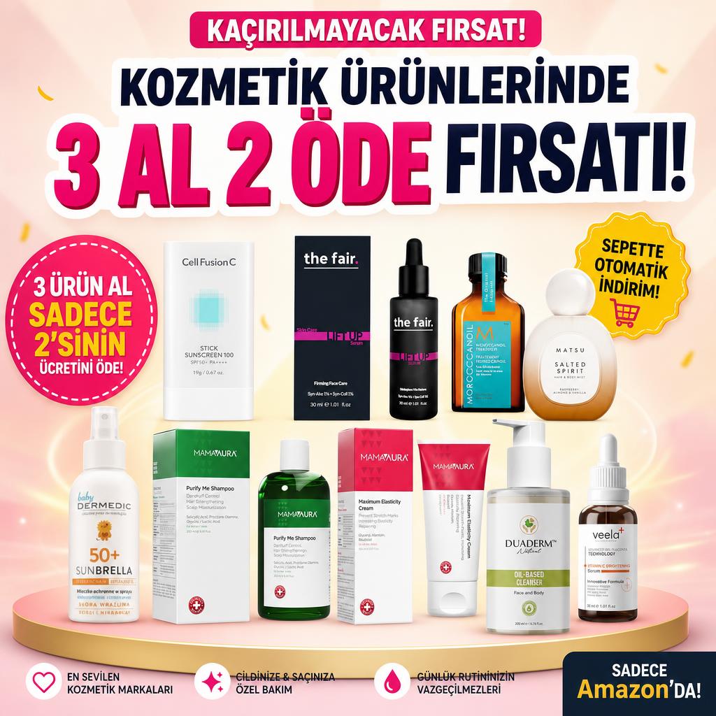 KOZMETİK ÜRÜNLERİNDE 3 AL 2 ÖDE FIRSATI!