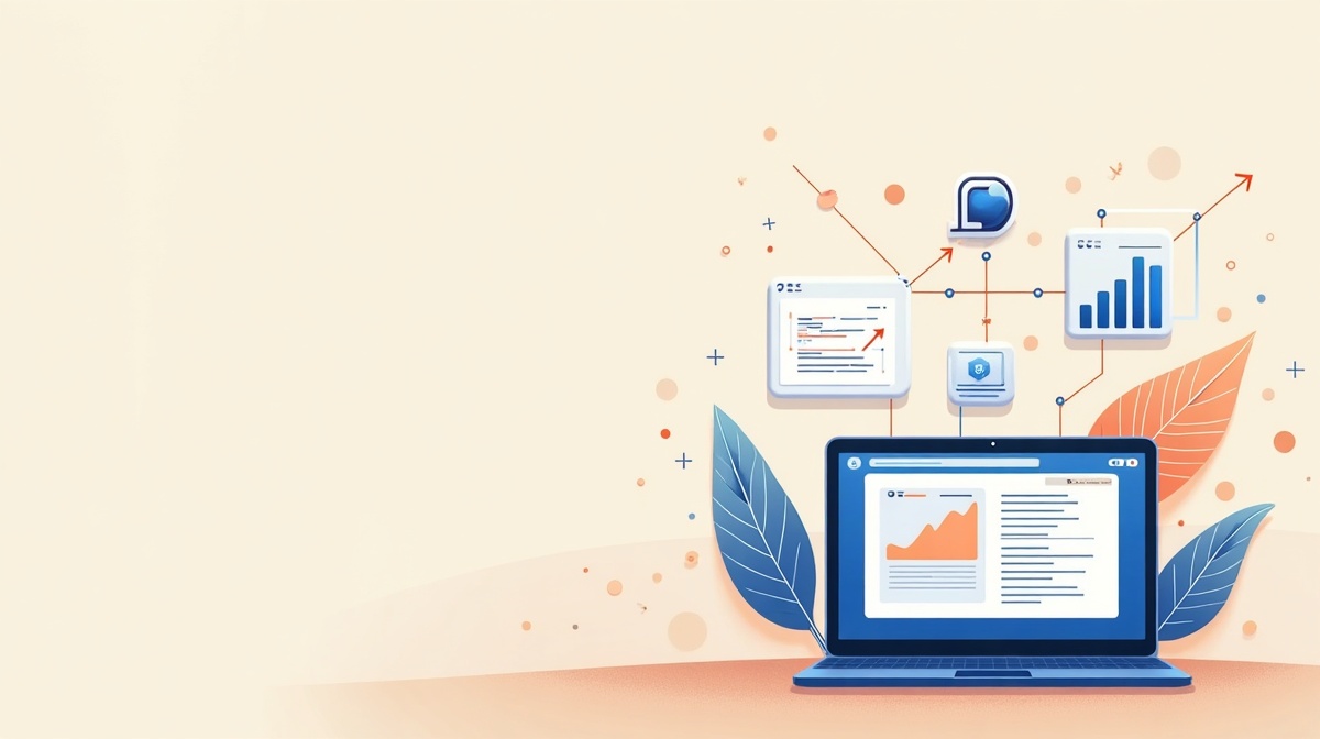 Poste de travail avec écran affichant un workflow d'automatisation No Code, ambiance bretonne