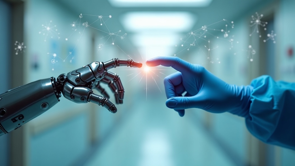 Healthcare operations control room with AI agents orchestrating prior authorization, claims, and scheduling workflows