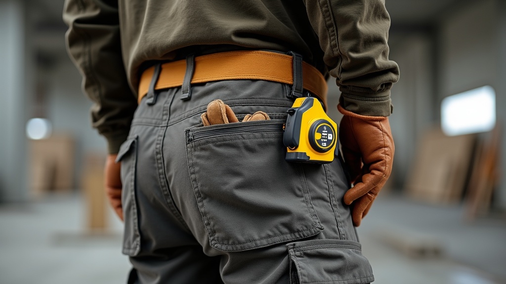 Pantalones de trabajo de construcción con múltiples bolsillos y refuerzo en rodillas