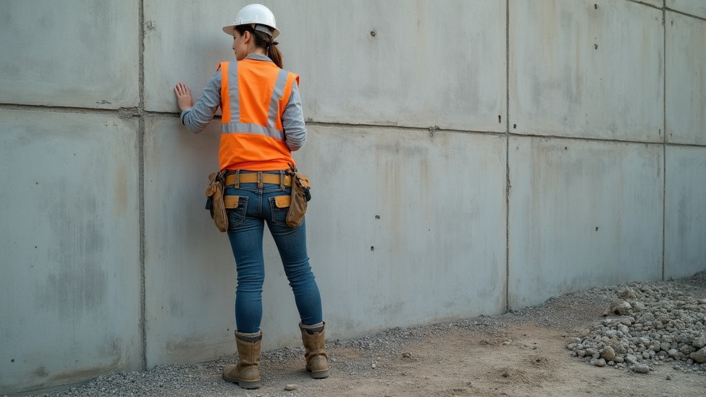 Pantalones de trabajo para mujer en obra de construcción