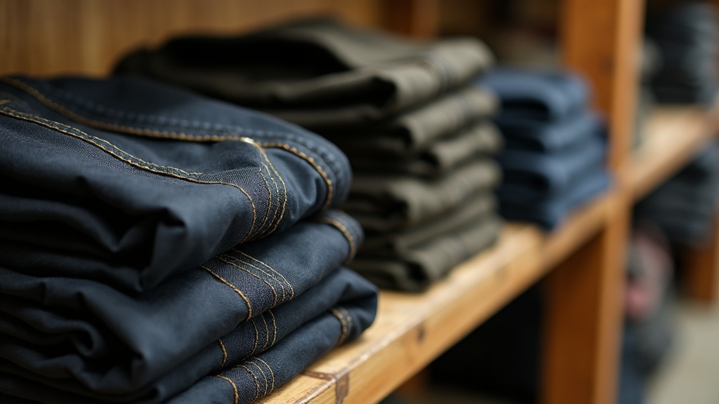 Pantalones Dickies 874 apilados en tienda de herramientas