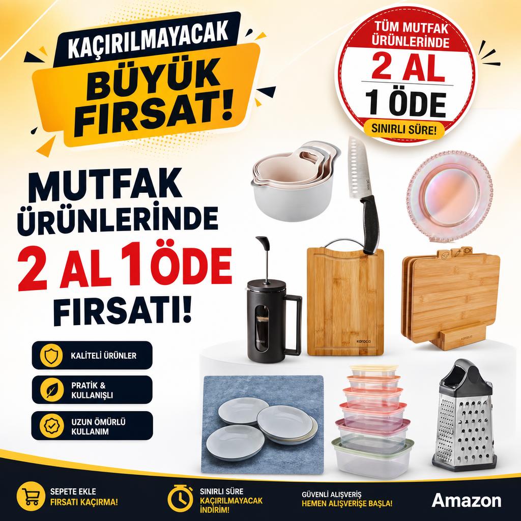 MUTFAK ÜRÜNLERİNDE 2 AL 1 ÖDE FIRSATI!