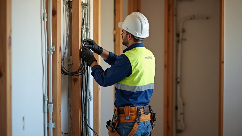 Clean interior residential rewiring in progress