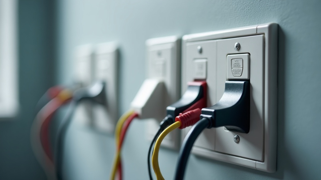 Electrician wiring outlets and switches