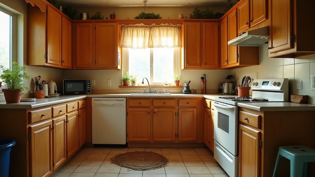 Before renovation photo of a dated interior space prior to work by All Around ConstructionX in Ohio