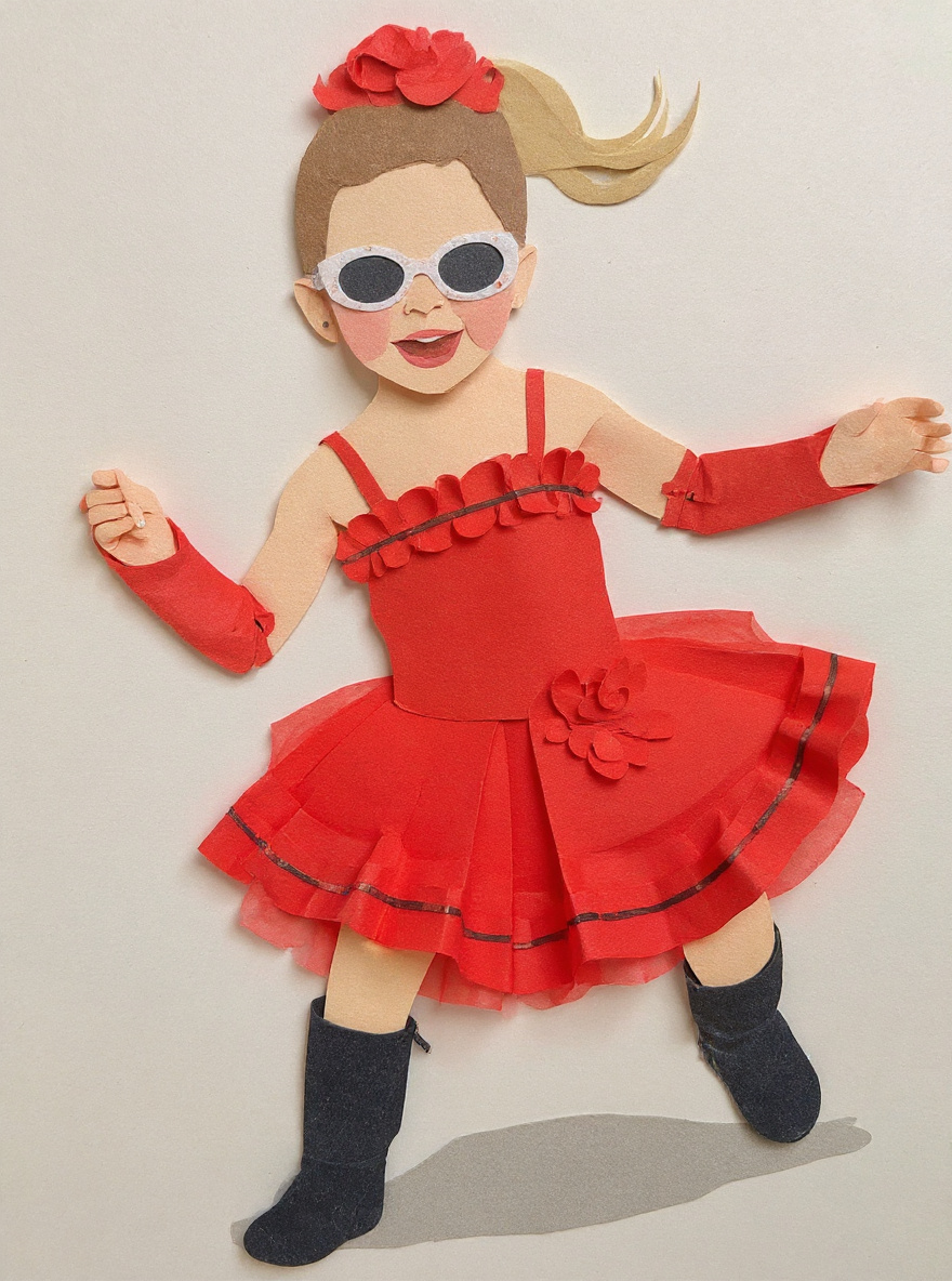 The same photo rendered in the Paper Craft style
