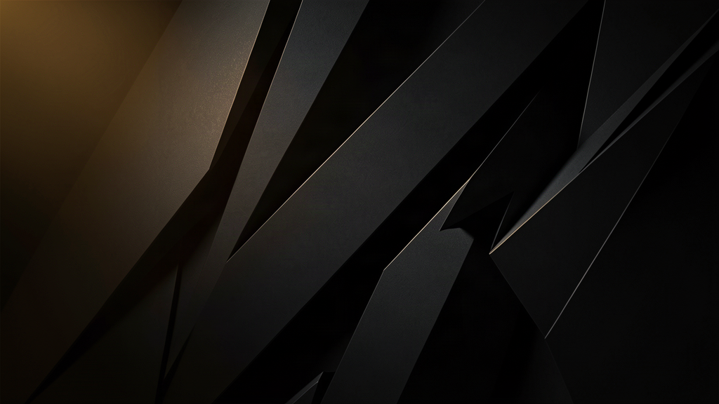 Abstract dark editorial composition with dramatic side lighting and angular shards