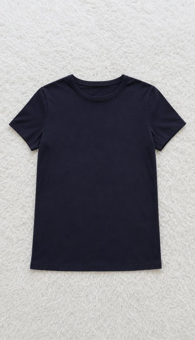 Plain navy blue crew neck short sleeve T-shirt – very good — Vinted listing photo example