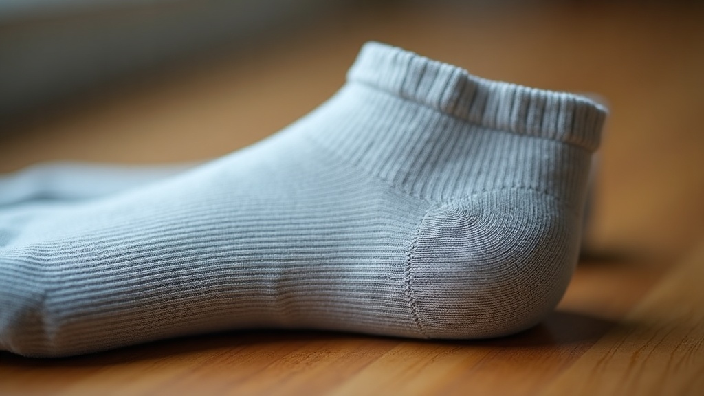 Graduated compression knit pattern on travel sock