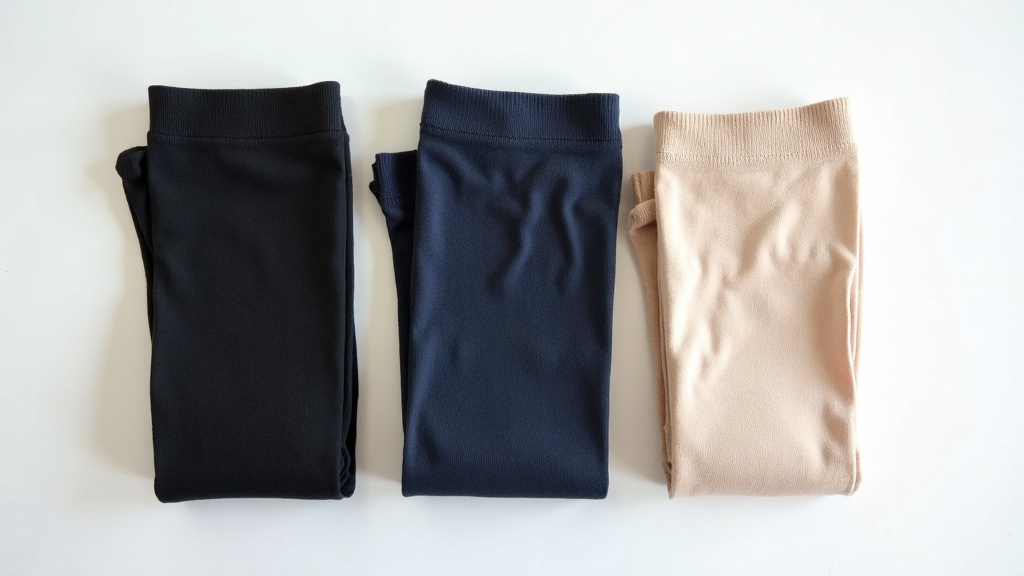 Three pairs of women's compression socks compared by fabric and construction