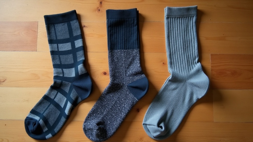 Three different types of travel compression socks compared side by side