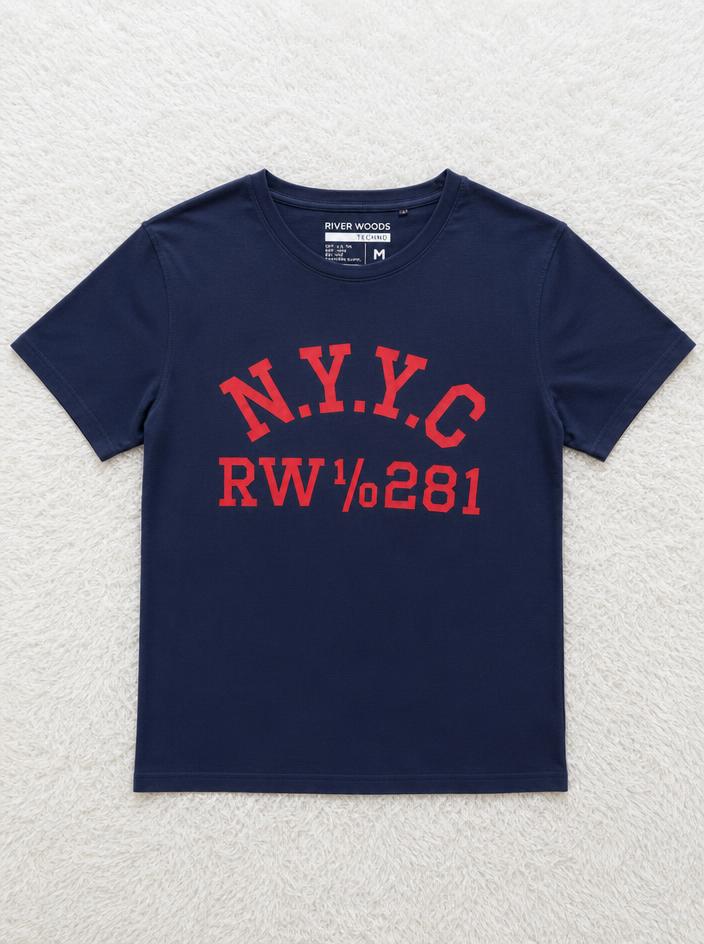 River Woods navy graphic T-shirt RW 2681 size M — Vinted listing photo example