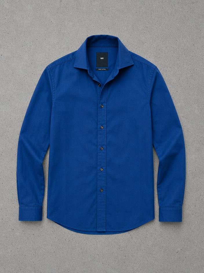 WE blue cotton shirt with collar and button cuffs - very good — Vinted listing photo example