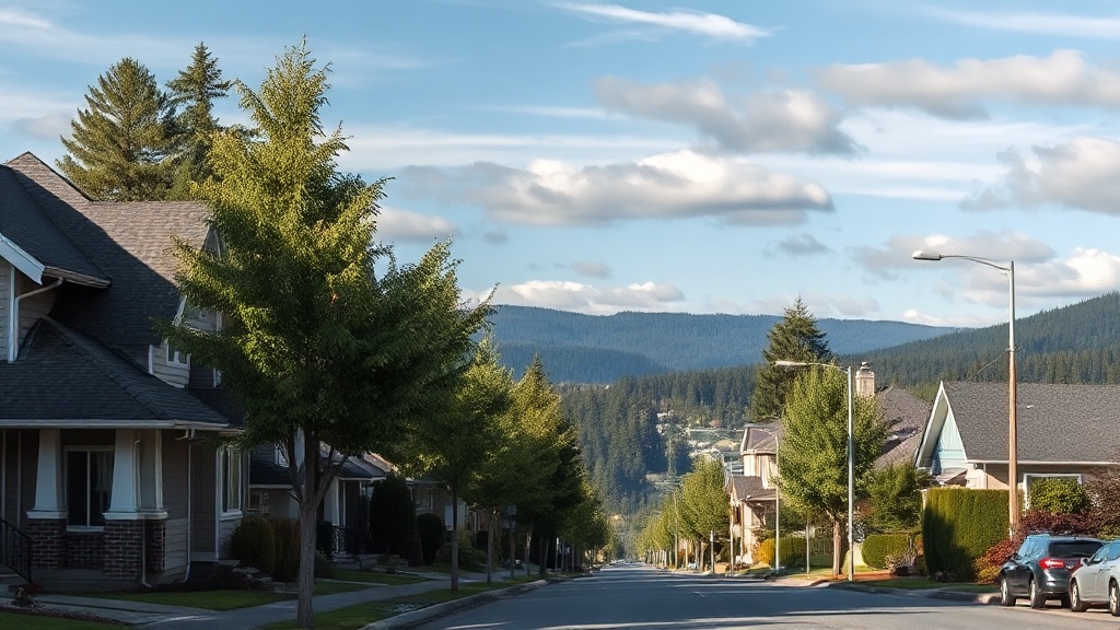 Illustrative streetscape of Silver Valley, British Columbia, in the Fraser Valley