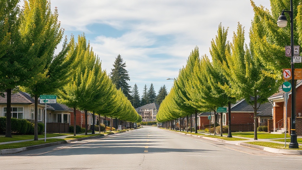 Illustrative streetscape of Thornhill, British Columbia, in the Fraser Valley