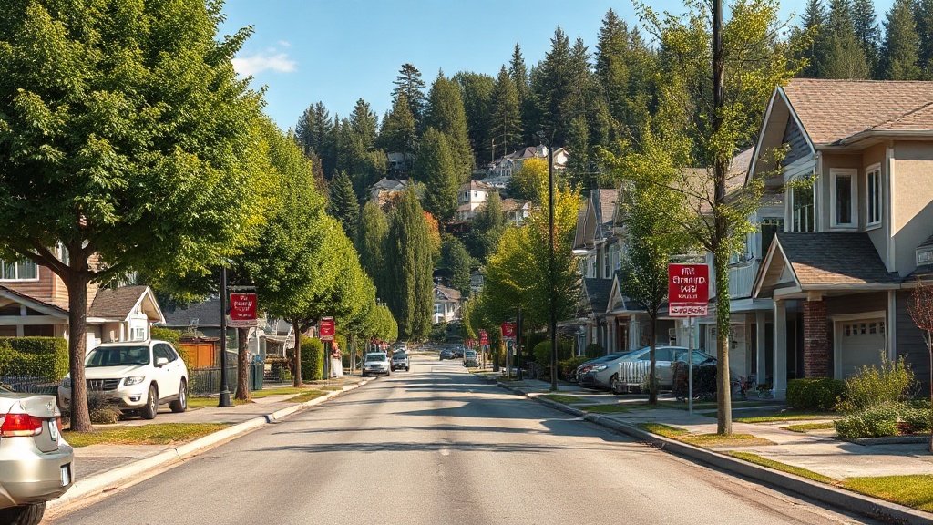 Illustrative streetscape of Hammond, British Columbia, in the Fraser Valley
