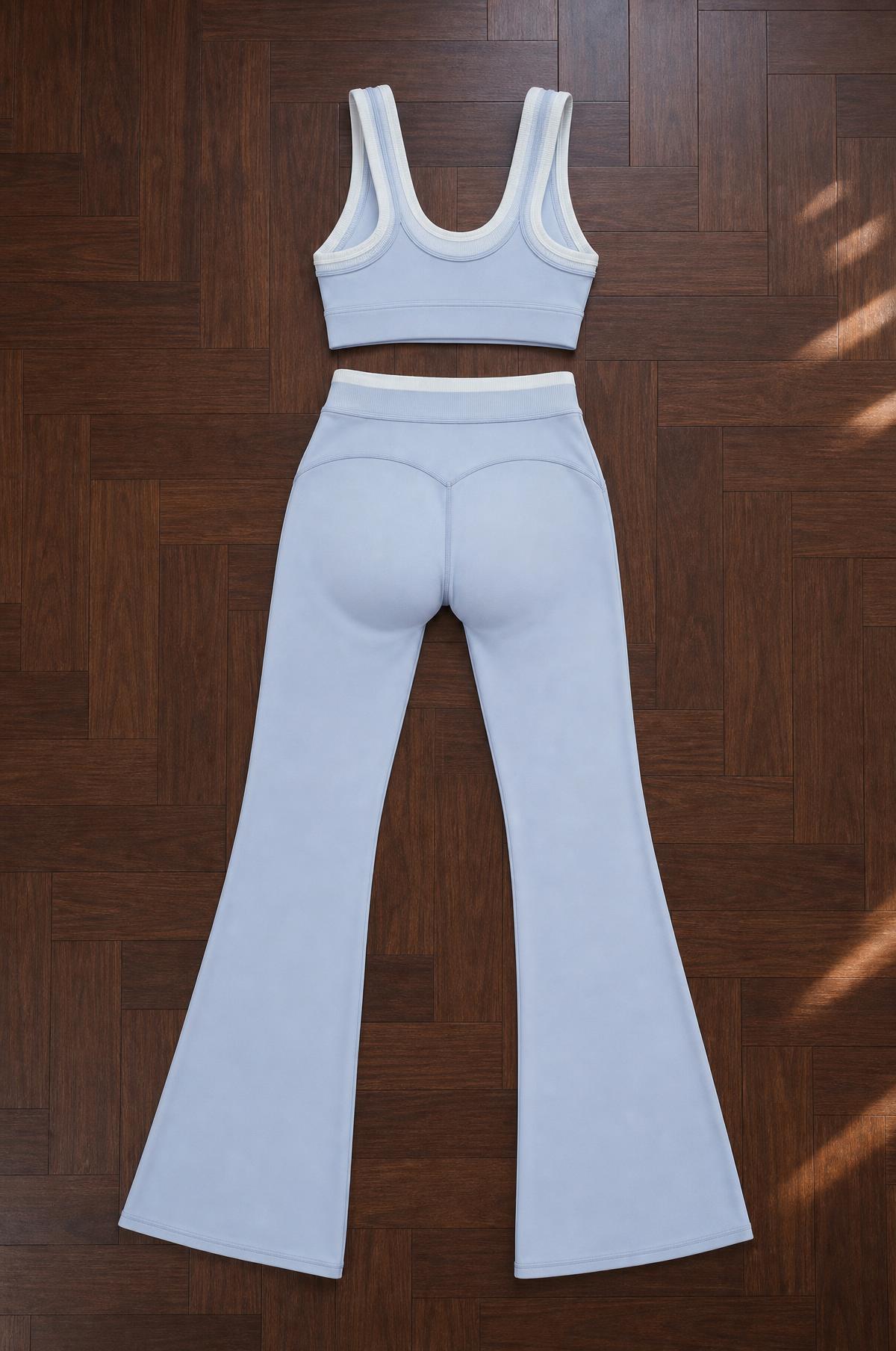 Lilac flared leggings & sports bra activewear set
