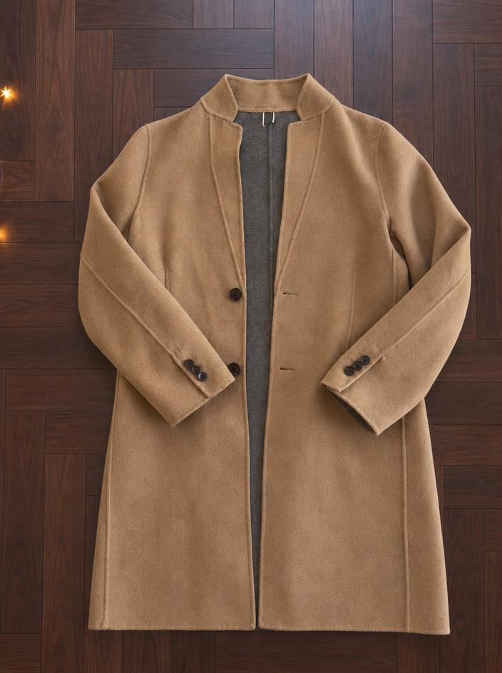 Camel Tan Tailored Blazer with Notched Lapels – Very Good
