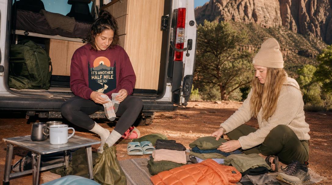Minimalist hiking outfit in Zion National Park