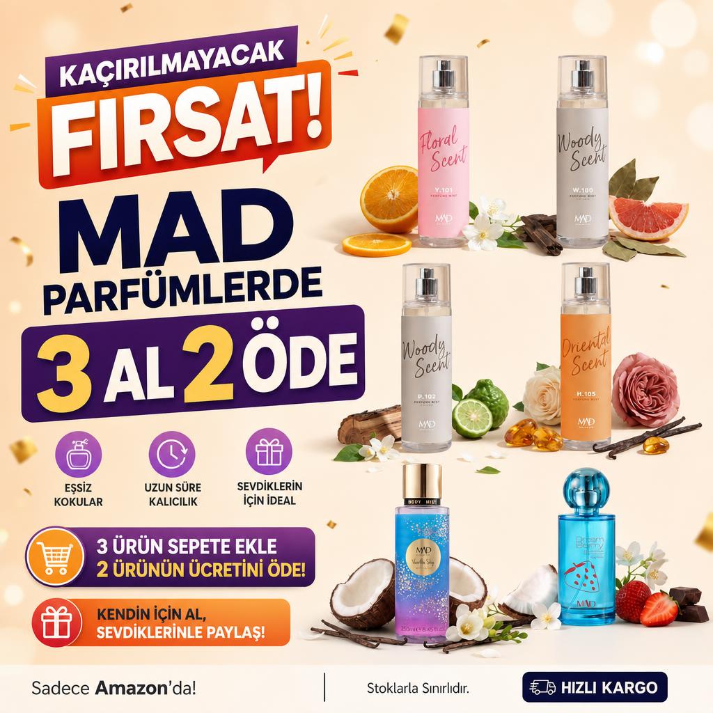 MAD PARFÜMLERDE 3 AL 2 ÖDE FIRSATI!