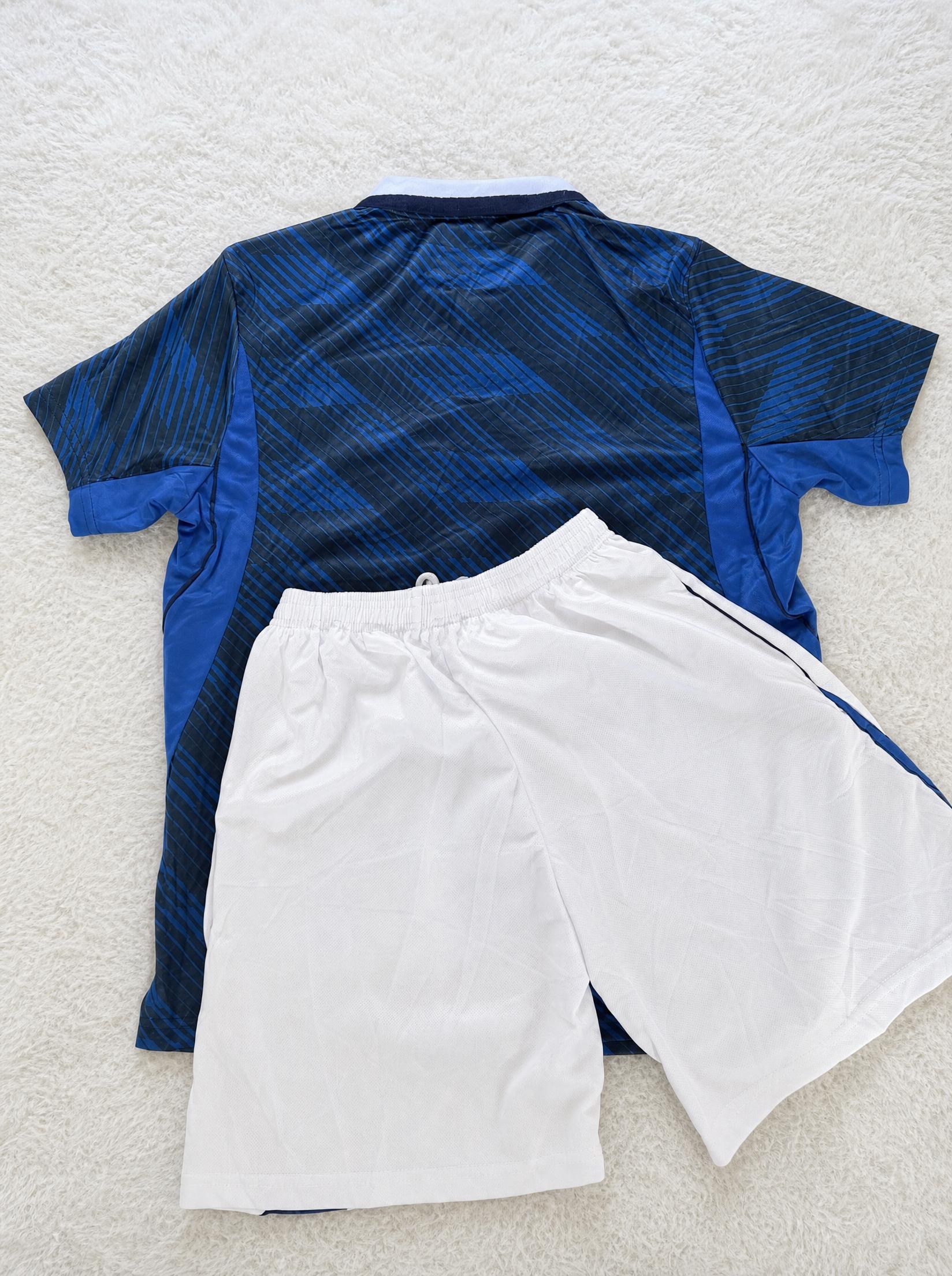Nike 2-Piece Sports Set Blue Stripe Top & White Shorts