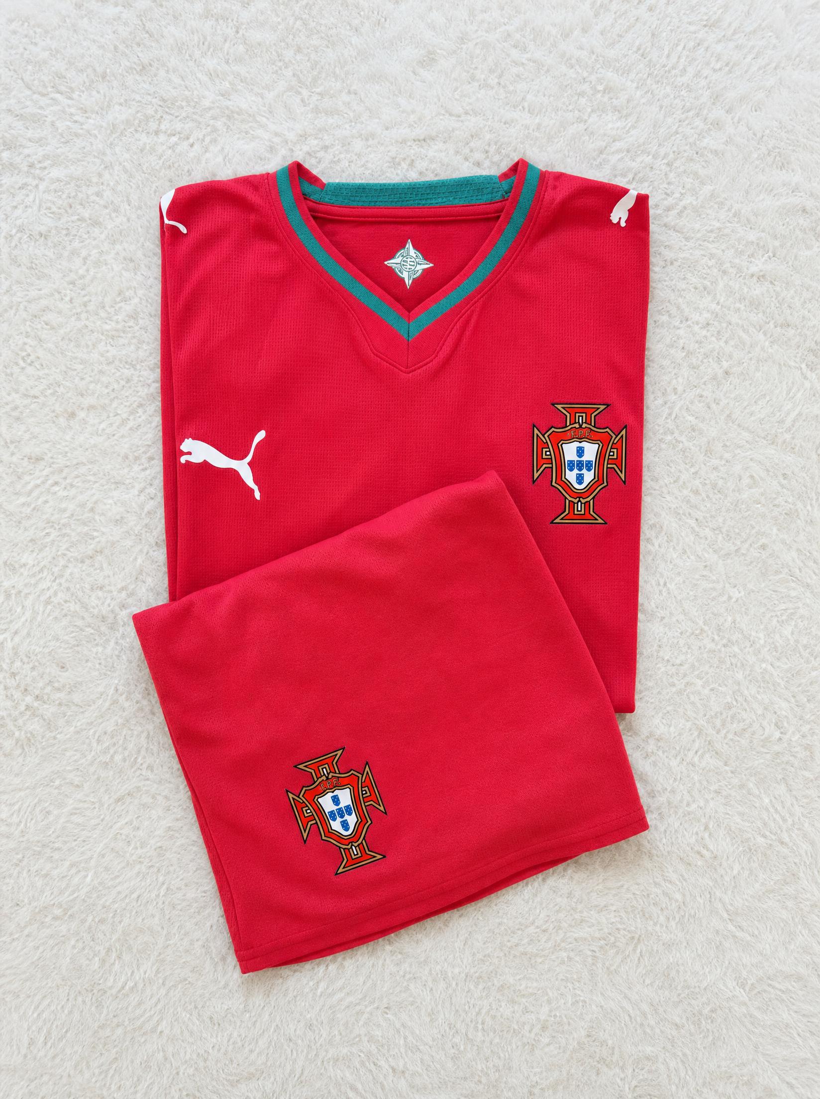 Puma Portugal football kit set red shirt & shorts new