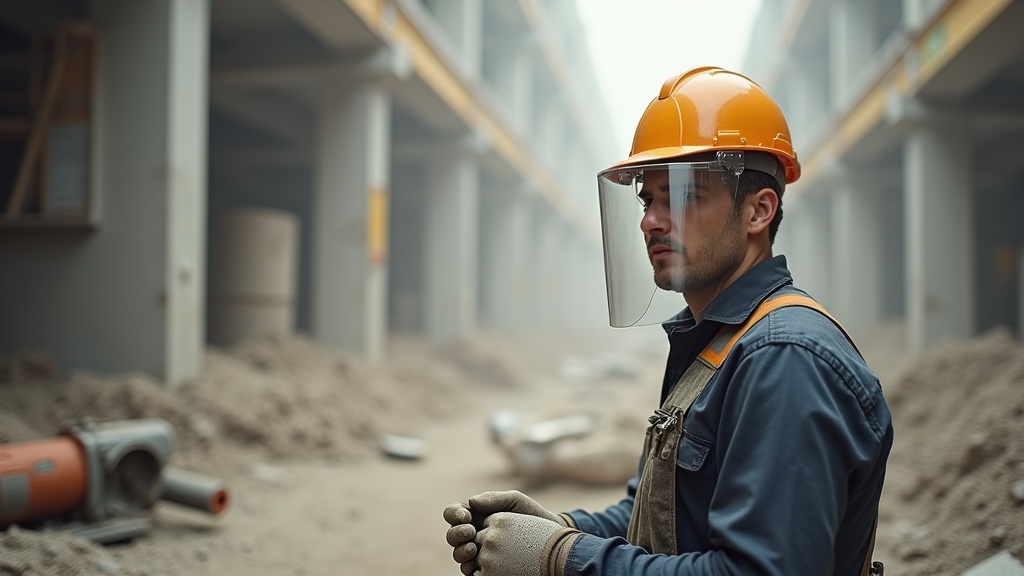Pantalla facial de protección para construcción en obra