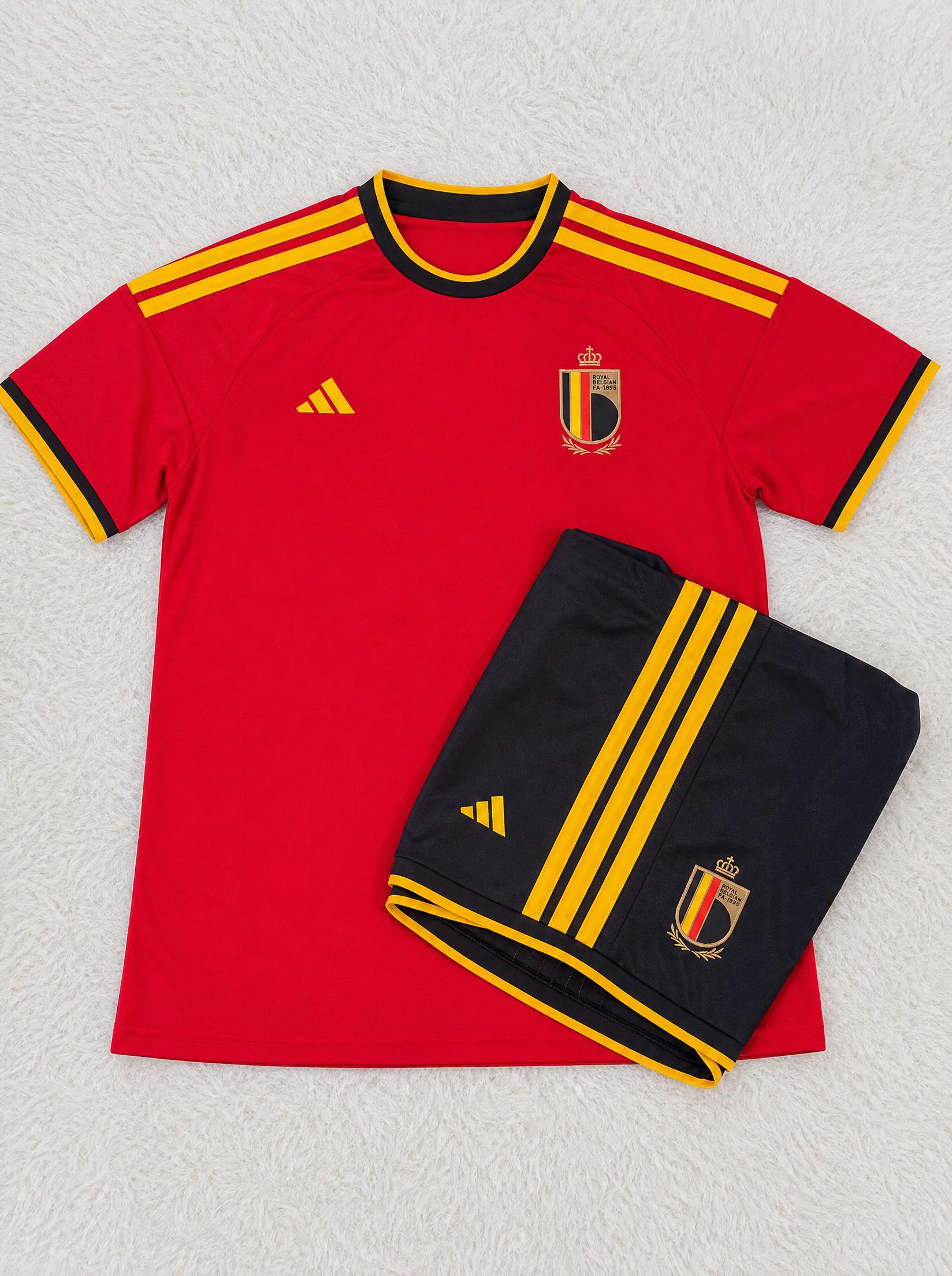 adidas Belgium football kit set red black yellow new with tags