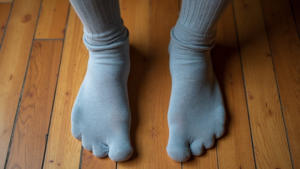 Comparison between a regular sock and a compression flight sock